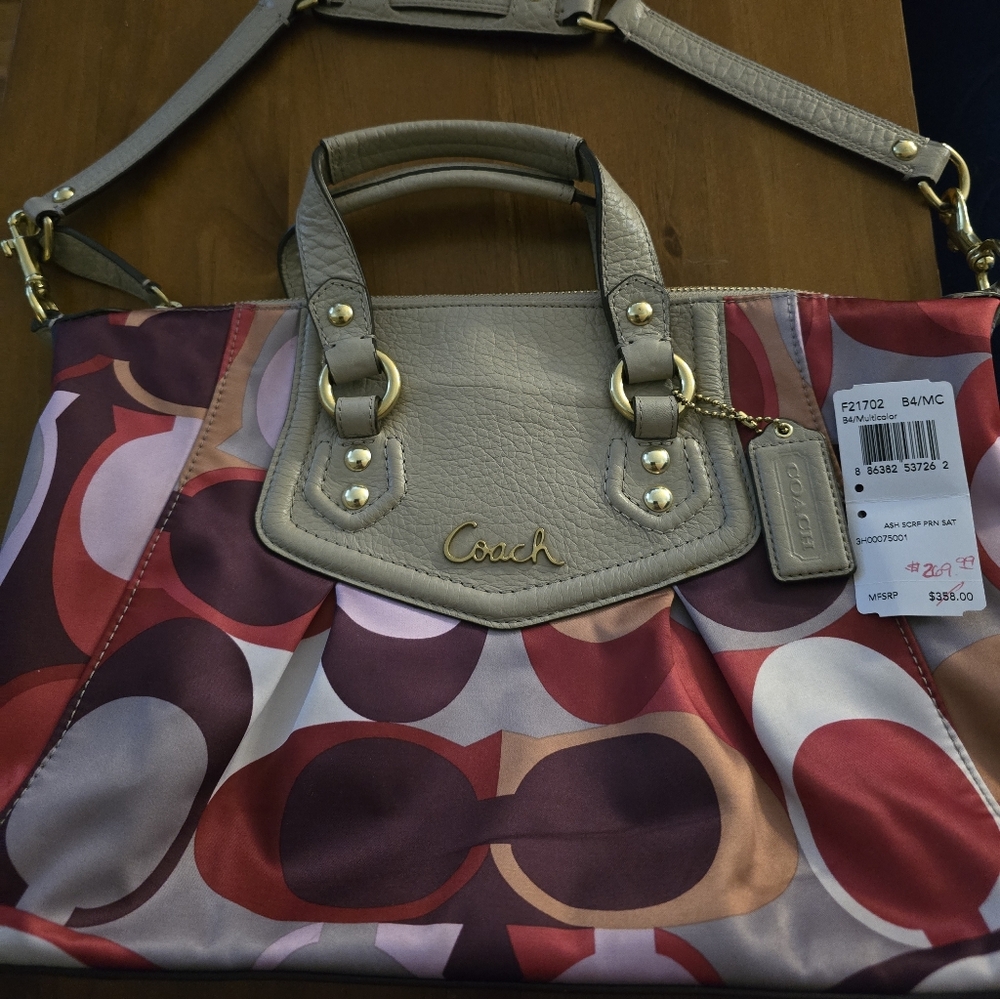 NEW COACH ASHLEY SATEEN PURSE